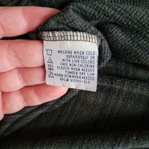 Vintage Green/Black Striped Cropped Petite Turtleneck Womens Size Medium - Picture 5 of 6